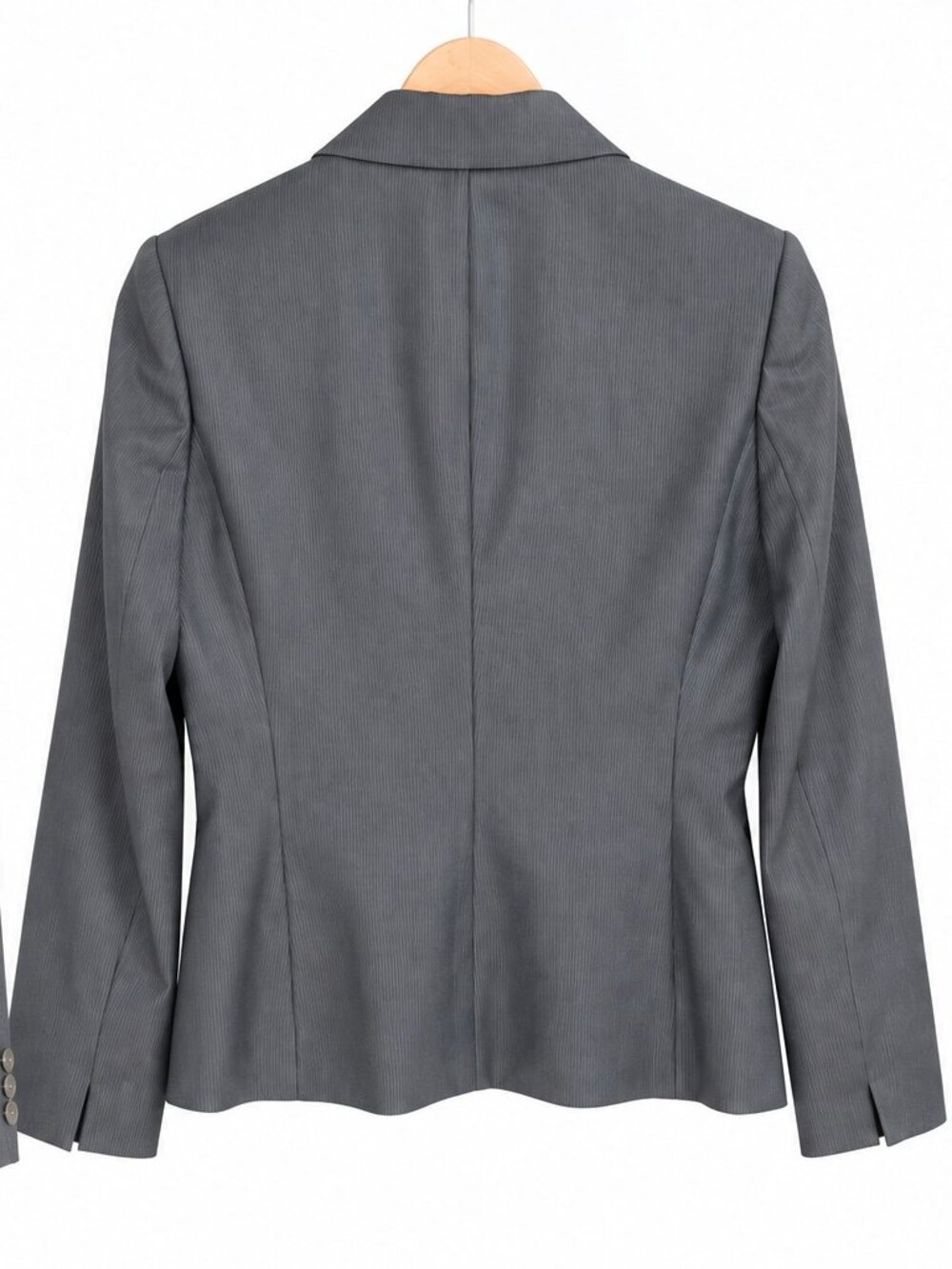 Petite Blazer Womens Gray Pinstripe Professional Office Calvin Klein 4P - Picture 4 of 4